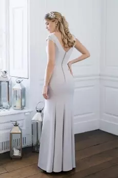 Crepe bridesmaid dress in Silver